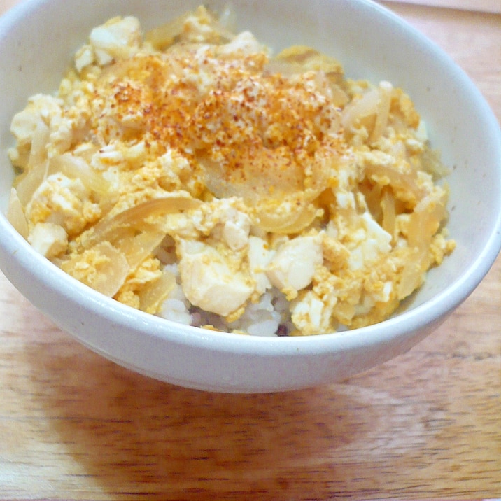 味付けめんつゆだけ!豆腐de親子丼風